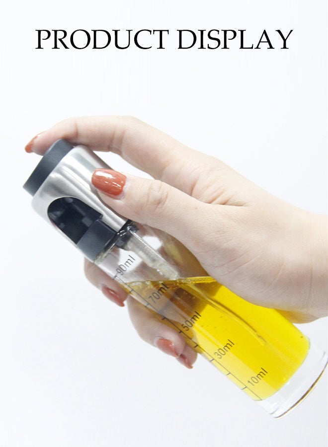 DUNISO زجاجة زيت من الفولاذ المقاوم للصدأ 2 قطعة، بخاخات زيت الزيتون، زجاجة موزع زيت قابلة لإعادة التعبئة للقلي الهوائي، الشواء، المطبخ، الخبز، السلطة - Image 5