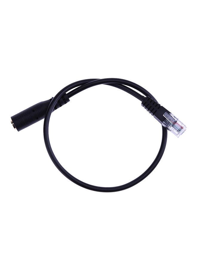 NIBEMINENT 3.5mm Audio Jack Female To Male RJ9 Plug Adapter Converter Cable Black  - Image 1