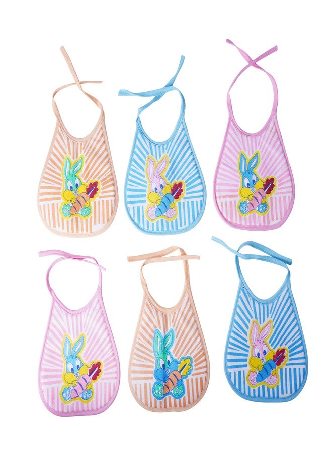 MW PRINTS Bibs for Baby Boy's & Girls Age (0-12 months) Printed and Stylish Infant Apron Ultra Soft Skin Friendly Baby Bibs ((Rabbit Bibs, Set of 6)) - Image 1