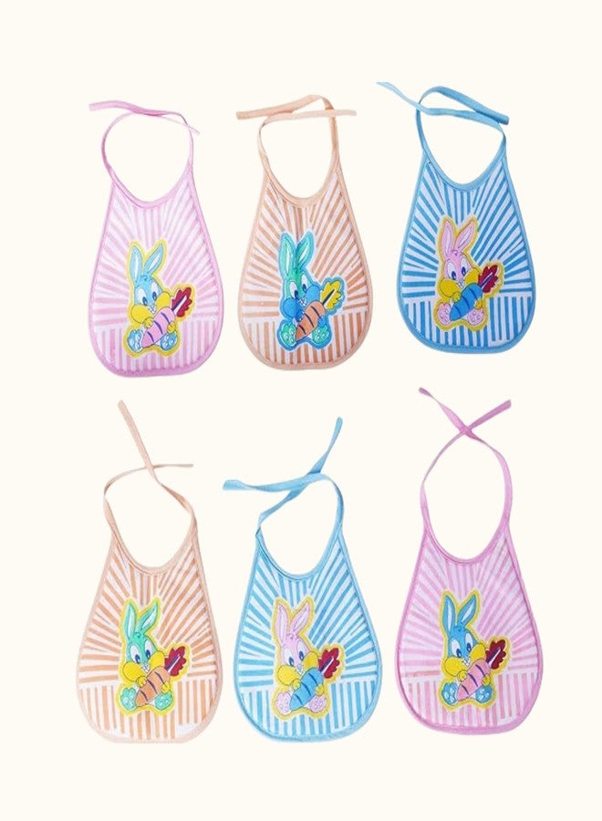 MW PRINTS Bibs for Baby Boy's & Girls Age (0-12 months) Printed and Stylish Infant Apron Ultra Soft Skin Friendly Baby Bibs ((Rabbit Bibs, Set of 6)) - Image 3