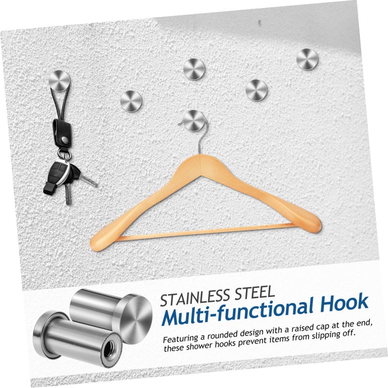 Stainless Steel Bathroom Towel Hooks Heavy Duty Wall Mount for Towels Coats and Bags - Image 4