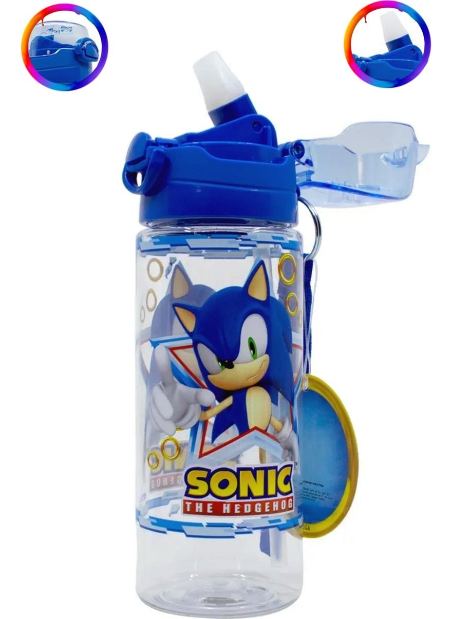 Masho Trend - Sonic Transparent Water Bottle 500ML - Sonic Water Bottle - Licensed Sonic Water Bottle - Water Bottle with Straw - Image 1