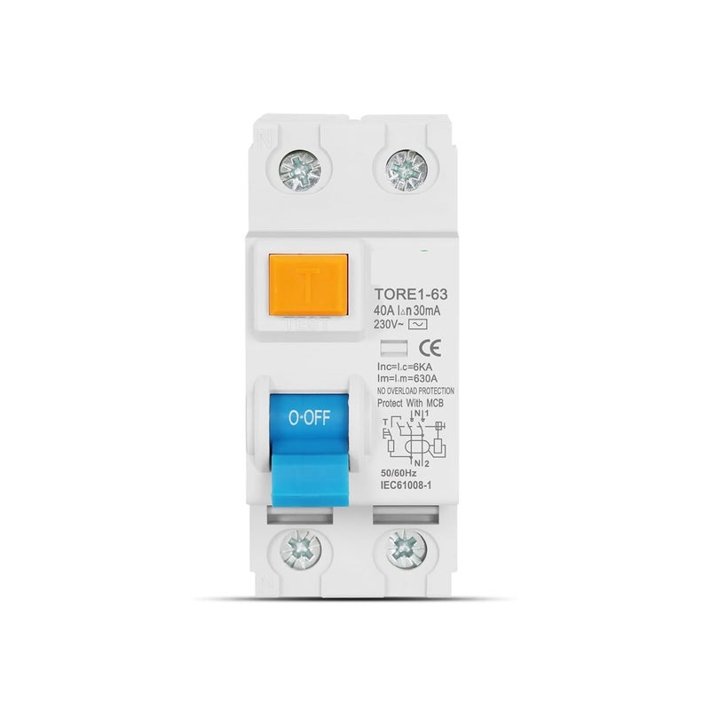 40A 4Pole 100mA RCCB RCD قاطع دائرة التيار المتبقي مفتاح أمان 230V - Image 3