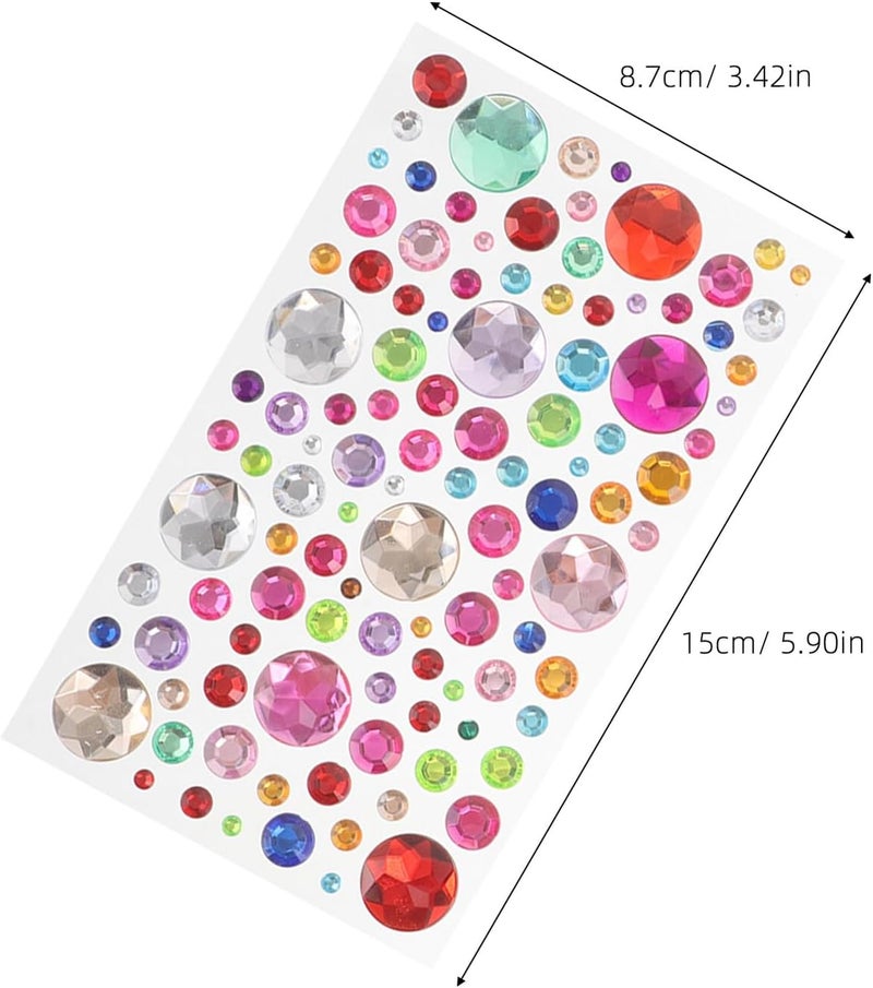 11 Sheets Acrylic Crystal Rhinestone Stickers for Scrapbooking and Nail Art, Self-Adhesive Round Gems, Sparkly Heart Gems Stickers and DIY Crafting - Image 2