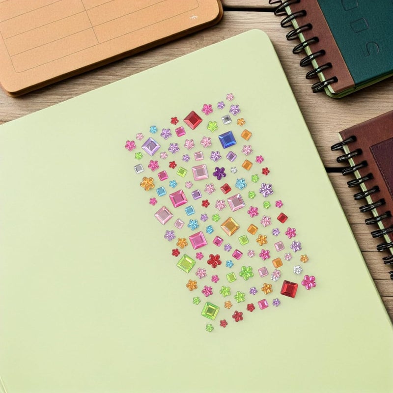 11 Sheets Acrylic Crystal Rhinestone Stickers for Scrapbooking and Nail Art, Self-Adhesive Round Gems, Sparkly Heart Gems Stickers and DIY Crafting - Image 5