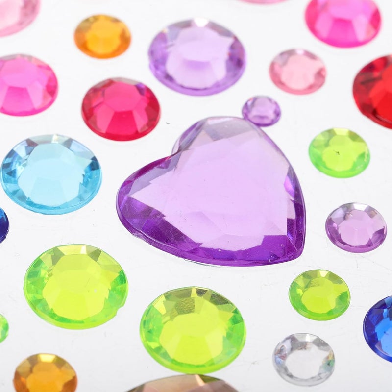 11 Sheets Acrylic Crystal Rhinestone Stickers for Scrapbooking and Nail Art, Self-Adhesive Round Gems, Sparkly Heart Gems Stickers and DIY Crafting - Image 3