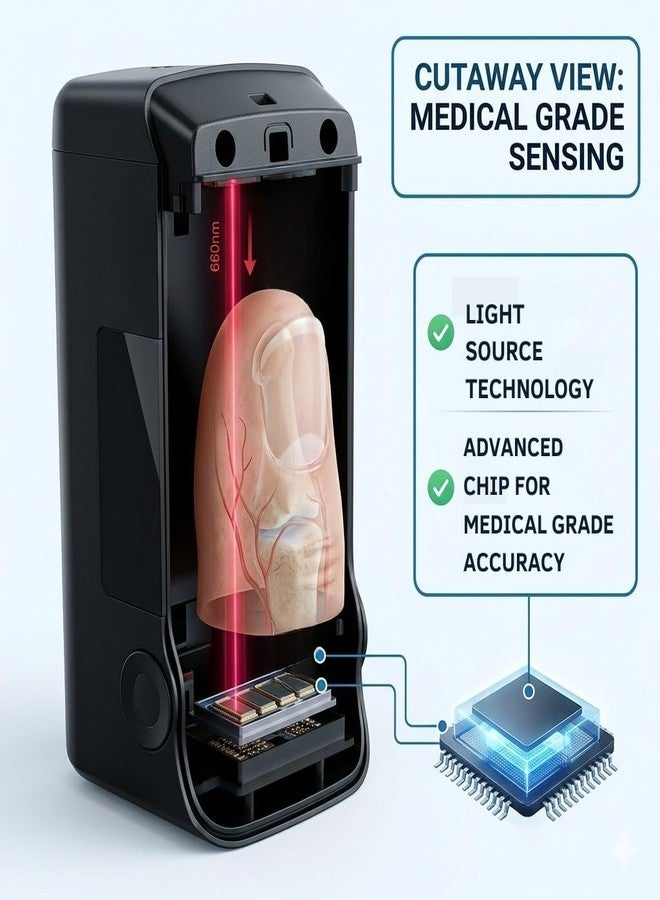 AIKA Finger Tip Pulse Oximeter | High Accuracy | SPO2|Perfusion Index | OLED Display | CE Certified | Heart Rate - Black (Jziki) - Image 5