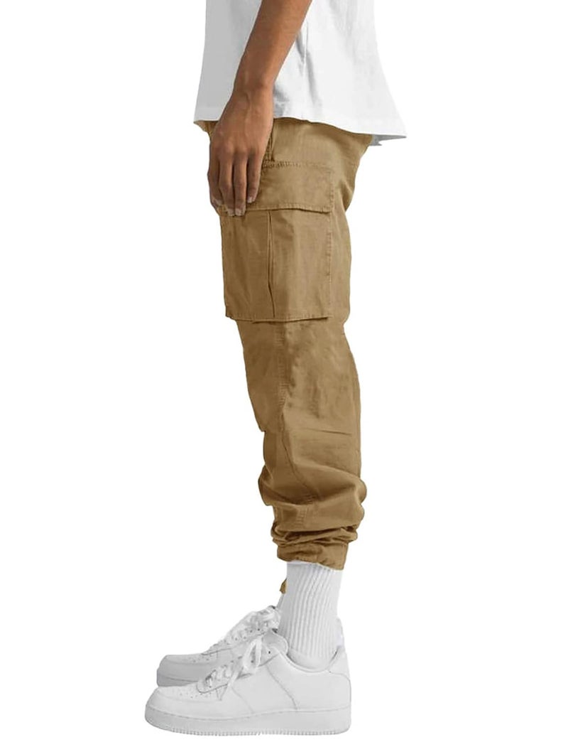 whox Mens Cargo Pants Casual Outdoor Hiking Pants for Men Athletic Joggers Sweatpants Khaki - Image 3