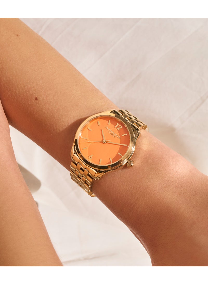 OLIVIA BURTON ROUND ANALOG WOMEN'S ORANGE CASE WATCH - 24000158 - Image 3
