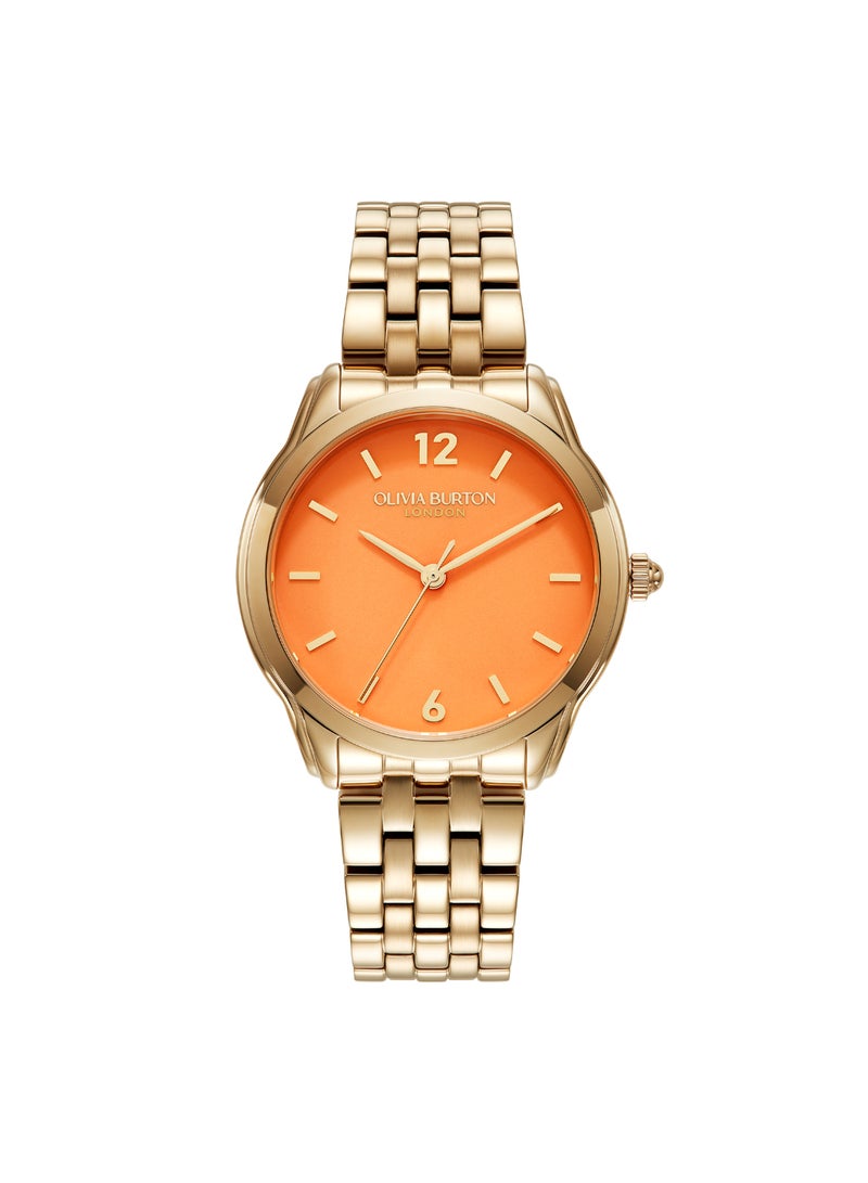 OLIVIA BURTON ROUND ANALOG WOMEN'S ORANGE CASE WATCH - 24000158 - Image 1