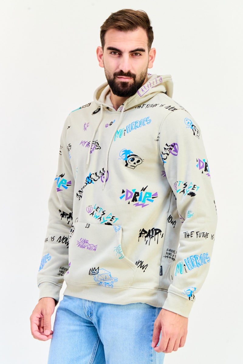 Originals by Brooklyn Cloth Men Allover Print Long Sleeves Hoodie, Multicolor  - Image 1