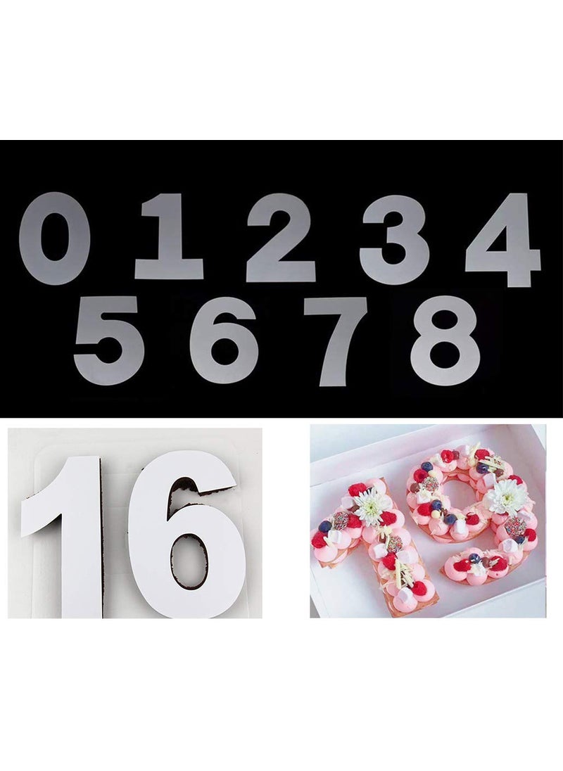 MLOLM 0-8 Numeral Cake Stencils Molds 8 Inch Arabic Number Cake Maker Decorative Fillings Layered Cake Baking Tools for DIY Wedding Birthday Anniversary (8 inch)  - Image 3