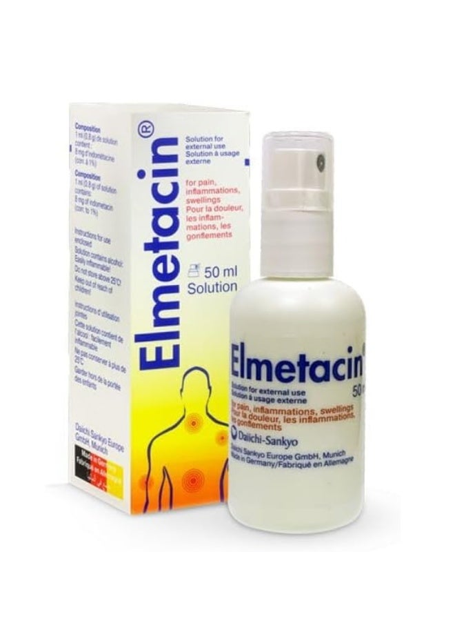 Daiichi sankyo Elmetacin Topical Solution 50 ml – Fast-Acting Relief for Muscle & Joint Pain - Image 1