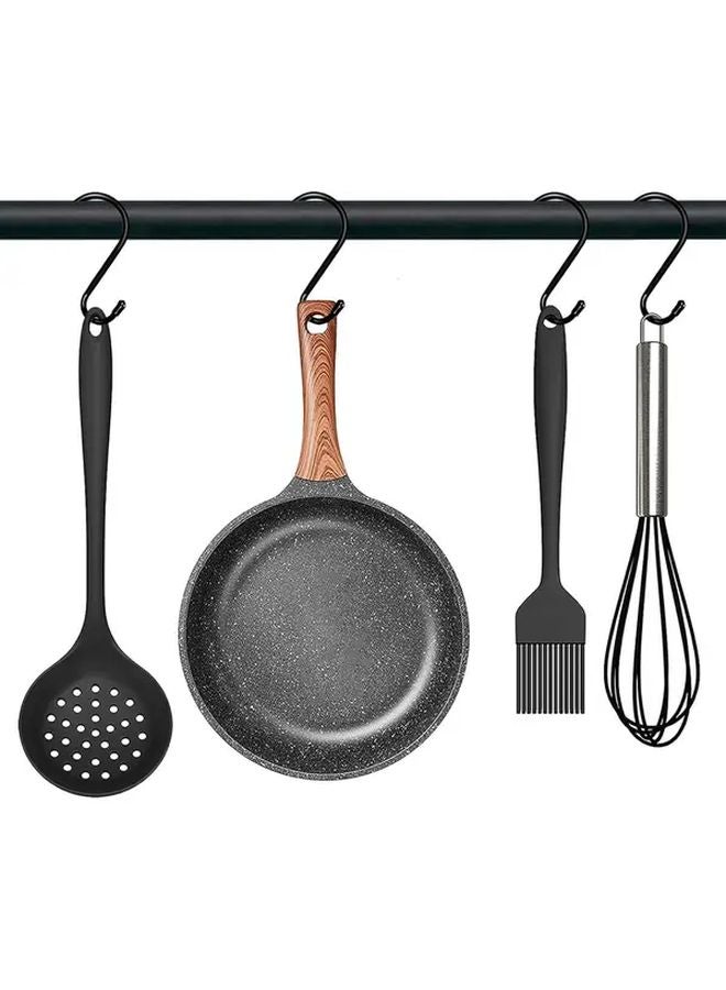 4 حزمة من خطافات S السوداء الثقيلة المطلية بالفينيل غير القابلة للانزلاق، وخطافات متعددة الاستخدامات للتركيب على الحائط - Image 3