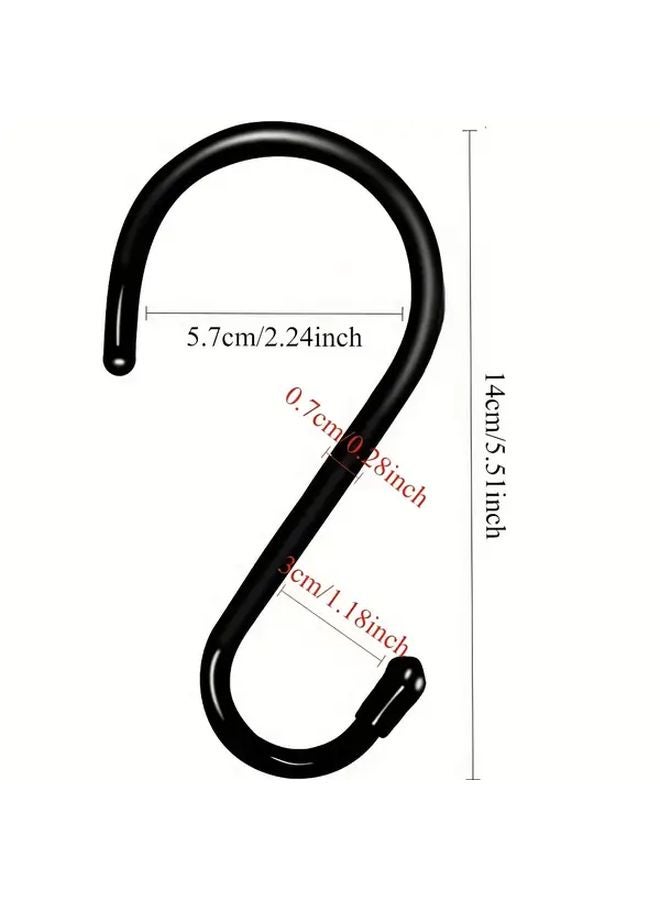 4 حزمة من خطافات S السوداء الثقيلة المطلية بالفينيل غير القابلة للانزلاق، وخطافات متعددة الاستخدامات للتركيب على الحائط - Image 4