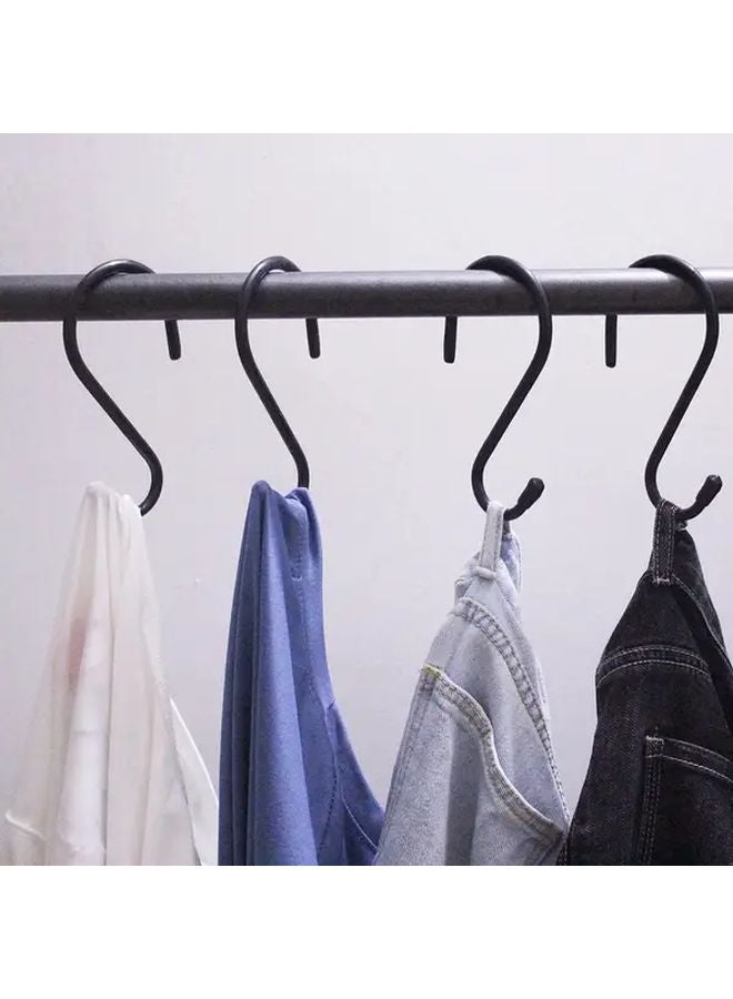 4 حزمة من خطافات S السوداء الثقيلة المطلية بالفينيل غير القابلة للانزلاق، وخطافات متعددة الاستخدامات للتركيب على الحائط - Image 5