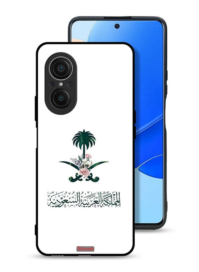 Tolwak غطاء واقي لهاتف هواوي نوفا 9 SE 4G - علامة المملكة العربية السعودية مع زهور - Image 1