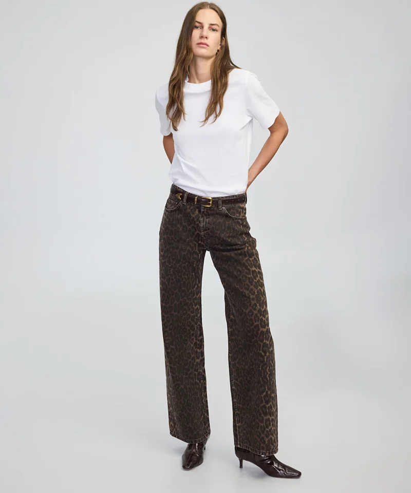 ابيكول Animal Print Palazzo Jeans
