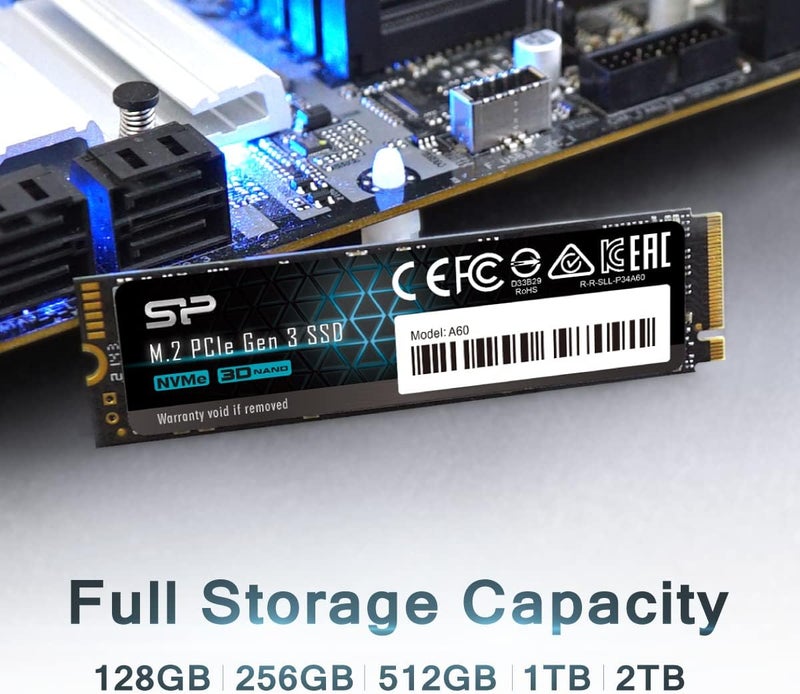 Silicon Power P34A60 512GB NVMe PCIe M.2 SSD, 3D TLC NAND with SLC Cache, Up to 2200MB/s, M.2 2280 Internal Solid State Drive for Desktop Laptop PC Computer - Image 4