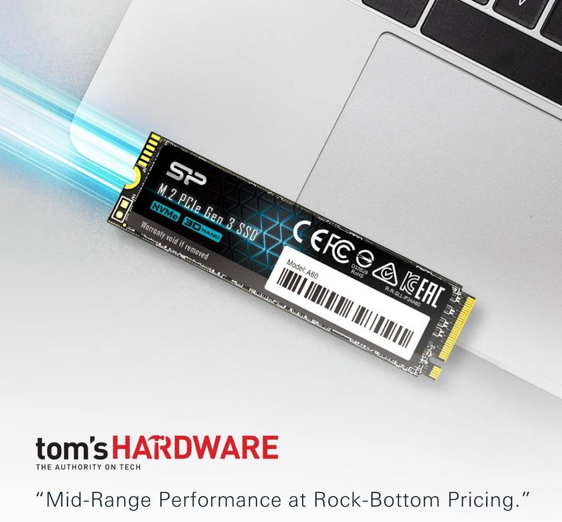 Silicon Power P34A60 512GB NVMe PCIe M.2 SSD, 3D TLC NAND with SLC Cache, Up to 2200MB/s, M.2 2280 Internal Solid State Drive for Desktop Laptop PC Computer - Image 5