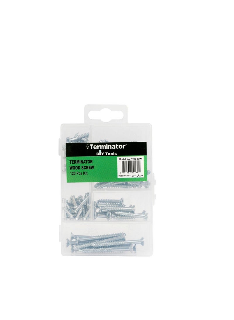 Terminator Terminator Wood Screw 120pcs Kit TSK 03W 