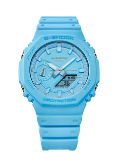 G-SHOCK ساعة G-SHOCK ANALOG DIGITAL TONE-ON-TONE Series GA-2100-2A2 بسوار راتنج أزرق للجنسين جديدة في صندوق  - Image 2