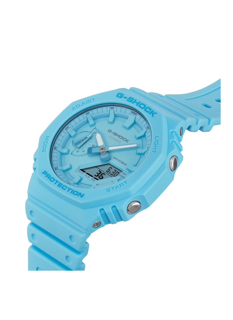 G-SHOCK ANALOG DIGITAL TONE-ON-TONE Series GA-2100-2A2 Blue Resin Band Unisex Watch New in Box  - Image 4