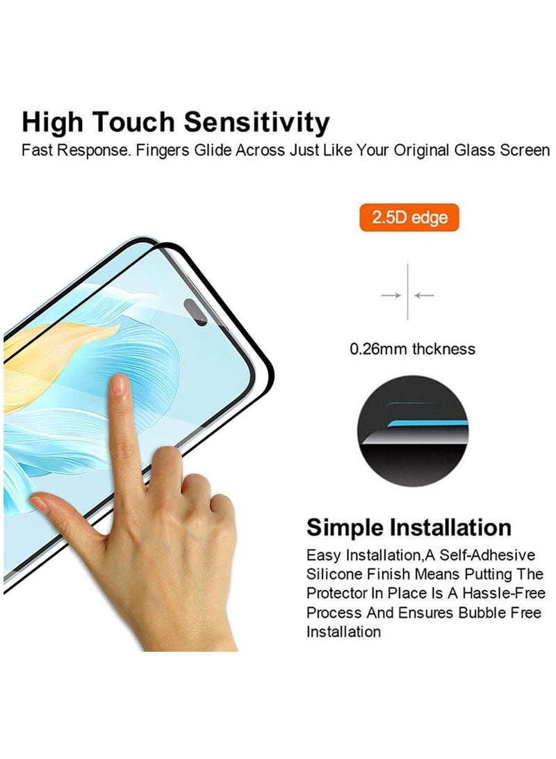 Honor 200 Lite Screen Protector Full Glue Edge-to-edge 3D Curved Tempered Glass Fingerprint Compatible Anti Scratch 9H hardness for Honor 200 Lite - Image 5