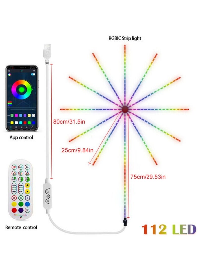Generic - Firework Magic Color Smart Strip USB Powered Led Lights For Bedroom With Launch Burst Effect Remote App Control - Image 1