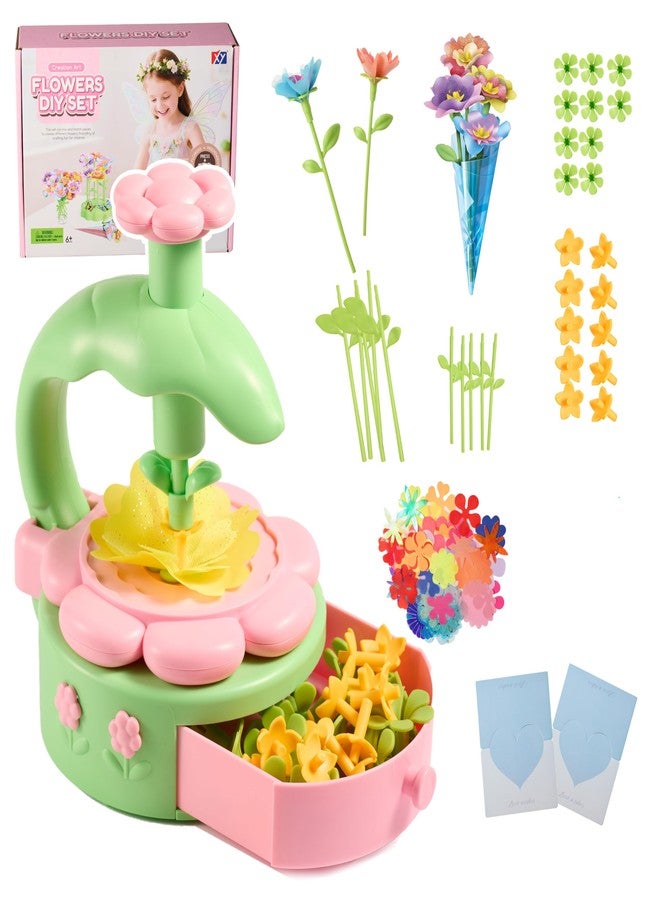 POP JOY Craft Toys Flower Bouquets, Flowers Craft Maker Kits for Kids, DIY Paper Flower Pressing & Making Kit for Girls & Boys, Art & Craft Easter Birthday Gifts for 3 4 5 6 7 8 9 10 11 12 Years Old - Image 1