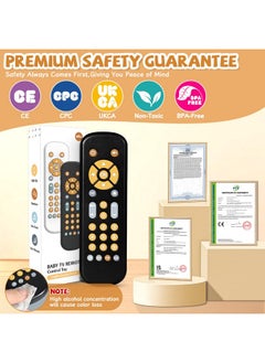 Orzbow Orzbow Baby Remote Control Toy for 6 Months+ with Music, TV Remote Toy with Realistic Light and Sound - English, French and Spanish for Infant Play Remote Musical Toys, BPA Free, Black  - Image 5