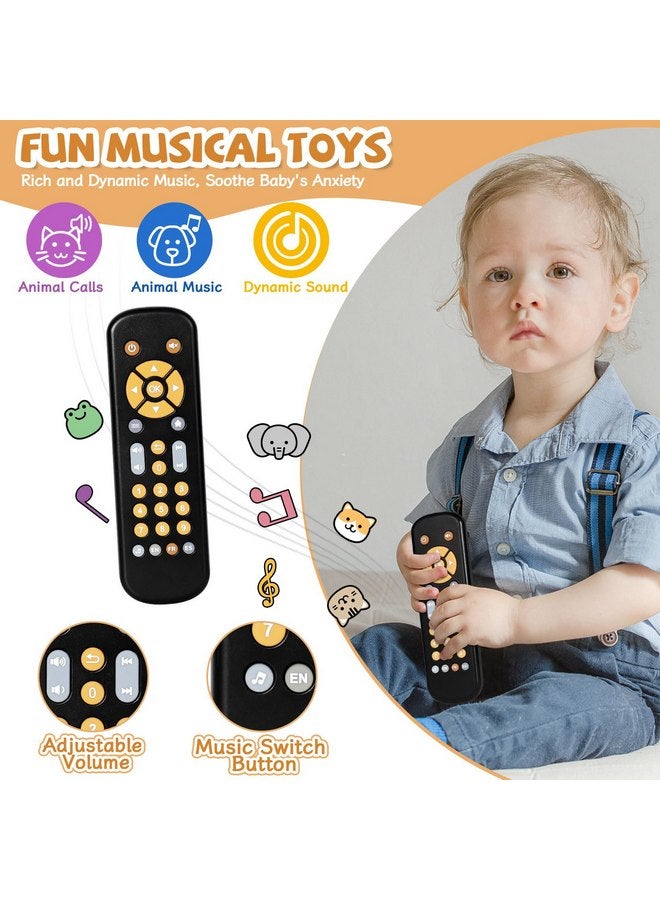 Orzbow Baby Remote Control Toy for 6 Months+ with Music, TV Remote Toy with Realistic Light and Sound - English, French and Spanish for Infant Play Remote Musical Toys, BPA Free, Black - Image 3