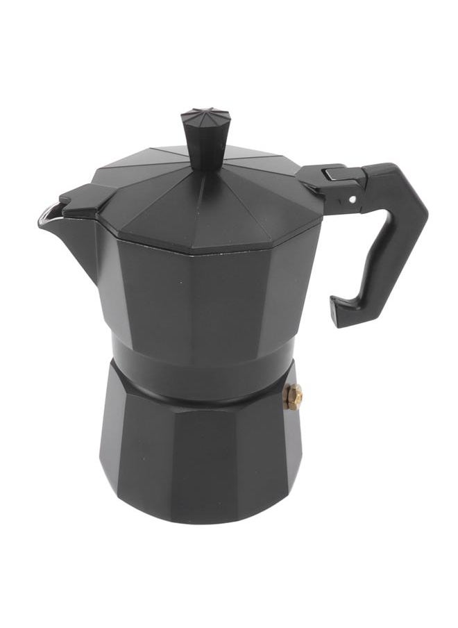 Thoraya - Stovetop Moka Pot Italian Hand Brewed Coffee Maker Aluminum Alloy Kitchen DIY Accessories Black 150ml - Image 1