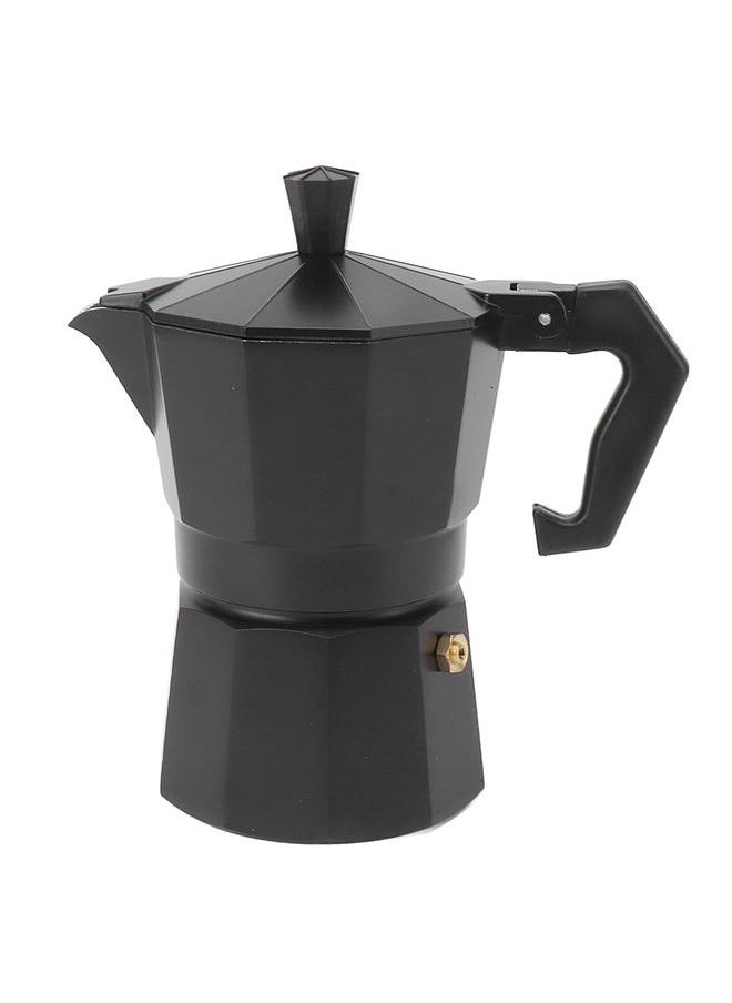 Thoraya - Stovetop Moka Pot Italian Hand Brewed Coffee Maker Aluminum Alloy Kitchen DIY Accessories Black 150ml - Image 1