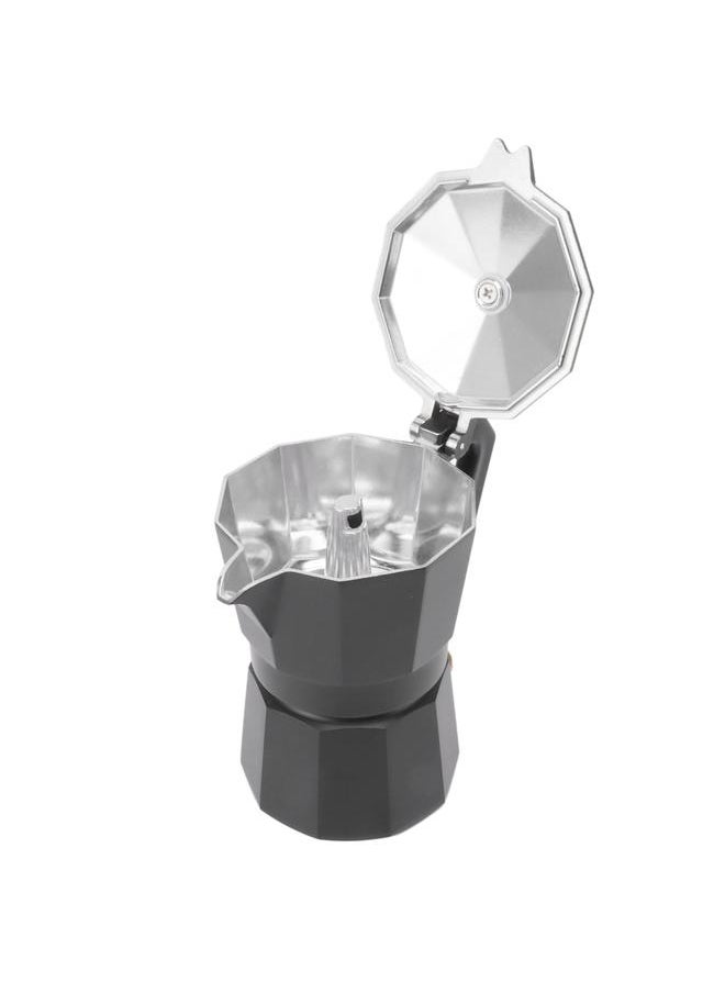 Thoraya - Stovetop Moka Pot Italian Hand Brewed Coffee Maker Aluminum Alloy Kitchen DIY Accessories Black 150ml - Image 1