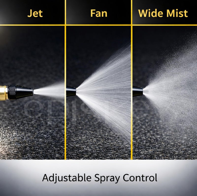 Episkey Premium Water Spray Nozzle for Car Wash & Gardening | Adjustable Jet, Fan & Mist Spray | Full Metal Body with Brass Connector | Universal Hose Pipe Fit - Image 5