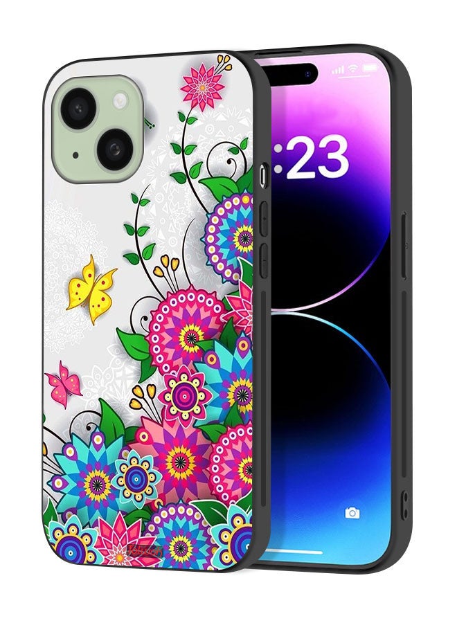Tolwak Apple iPhone 15 Plus Protective Case Cover Mandala Flowers - Image 1