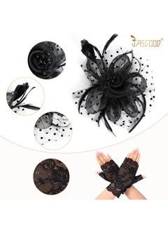 2Pcs Fascinators Hat Clip For Tea Party With Lace Gloves Flower Mesh Feathers Wedding Headwear For Girls And Ladies - pzsku/ZF0E812E5B41BB4467995Z/45/_/1735566750/1d4c6f00-da98-424d-80f1-dc723d923f97