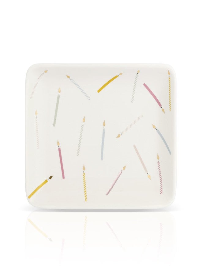 Lucky Feather Happy 18th Birthday Gifts for Girls - 18th Birthday Ceramic Jewelry Dish Decorated with 18 Birthday Candles, One for Each Year - Ideal 18 year old Birthday Gifts for Daughter Niece Sister Best Friend - Image 2