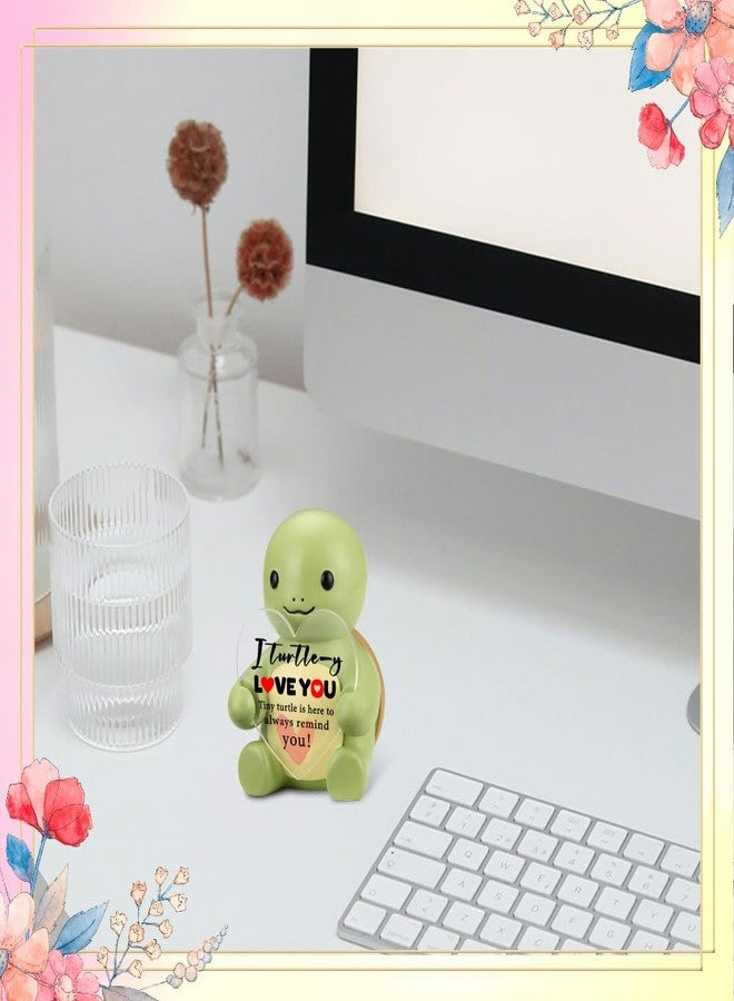 FOUGSTA Inspirational Office Decor, Cute Turtle Heart Gift for Kid, Teen, Positive Desk Decor Gifts for Women, Men, Cute Heart Turtle Decor for Home Office, XXS5 - Image 2