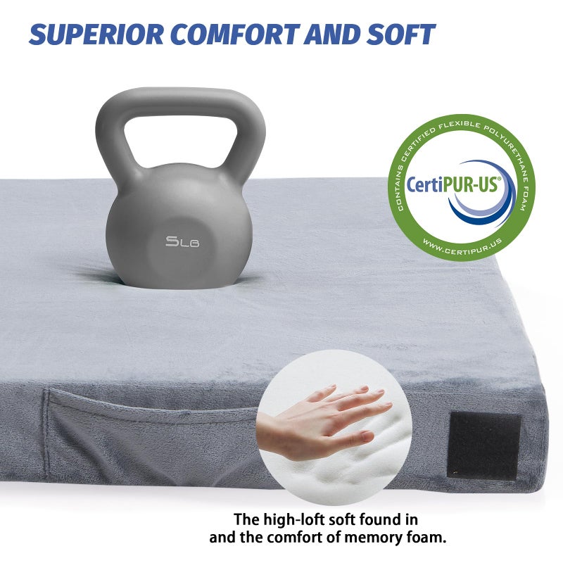 CYMULA Camping Mattress Pad Sleeping Mat, Portable Roll Up Mattress for Adults Camping, Bed Pads for Sleeping, Guest Beding for Sleepover Car Bed with Travel Bag - Image 4