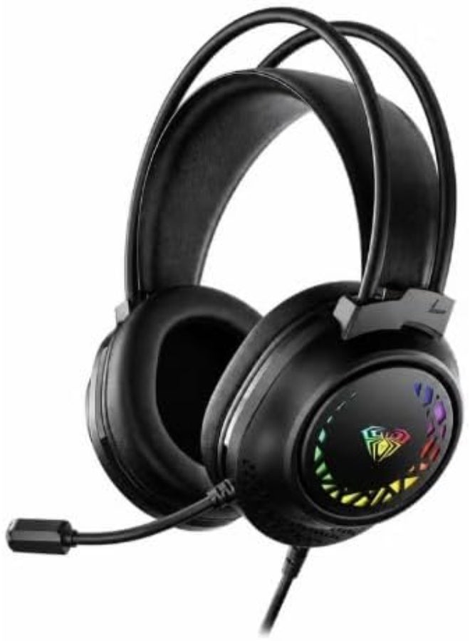 AULA S611 Gaming Headset, Wired Stereo Sound, Black - Image 1