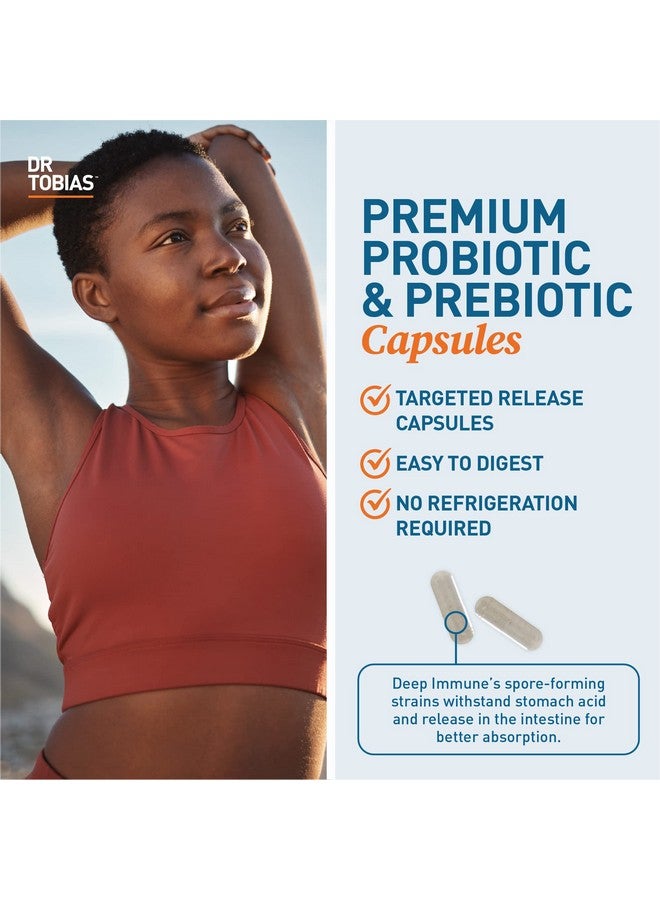 Dr. Tobias Deep Immune Probiotics & Prebiotics, Dual Action Digestion & Immune Support with PreforPro Prebiotics & Delayed Release Spore Forming Probiotics for Women & Men, 120 Capsules, 60 Servings - Image 4