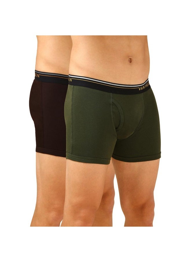Van Heusen Van Heusen Men's Pure Cotton Classic Trunks (Pack of 2) (IHQEBX1CCD10032_Multi_M_Multicolor  - Image 1