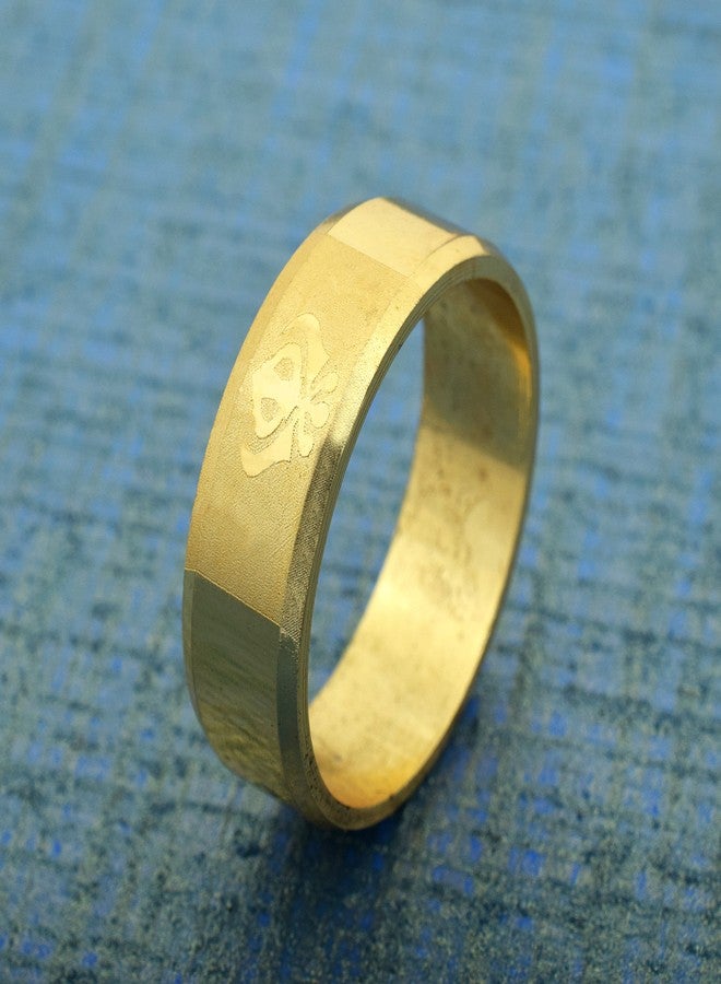 Superstore18 Sikh Khanda Symbol Ring for Men & Women | Gold Plated Brass Unisex Finger Ring | Spiritual Jewellery with Engraved Sikh Emblem | Sikhism Gift for Him & Her (SST6236ORRM) - Image 5