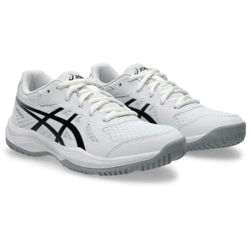 ASICS Kid's Upcourt 6 Grade School Volleyball Shoes, 1, White/Black - Image 2