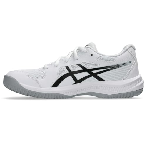 ASICS Kid's Upcourt 6 Grade School Volleyball Shoes, 1, White/Black - Image 4