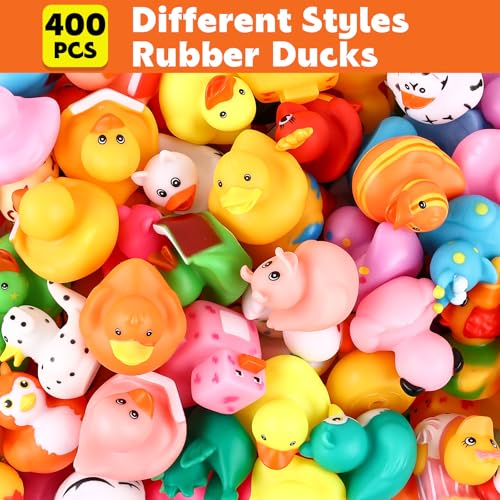 Dmsky 400 Pack Rubber Ducks in Bulk Assorted Ducks for Jeeps Jeep Ducks for Ducking Bath Toys Floater Duck for Kids Baby Showers Accessories Party Favors - Image 5