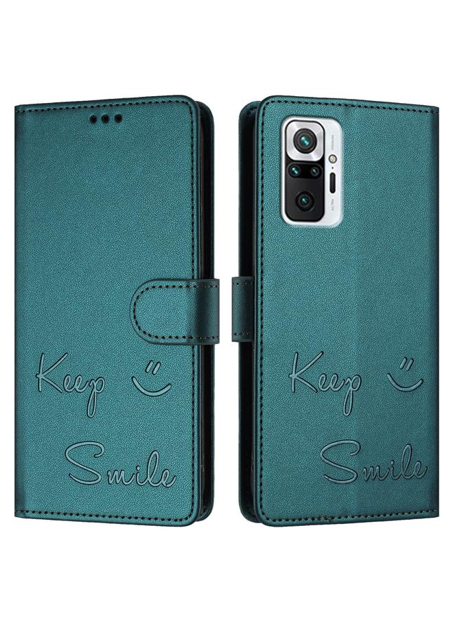 S-TOP Case For Redmi Note 10 Pro / Note 10 Pro Max Smile Embossing RFID Leather Phone Case - Image 3