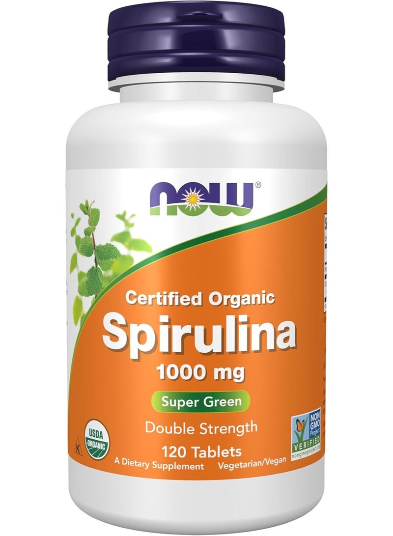 Now Foods, Certified Organic, Spirulina, 1000 Mg, 120 Tablets